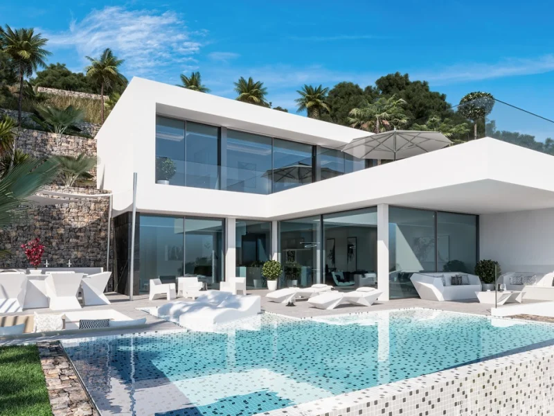 Villa de obra nueva con vistas al mar en Calpe