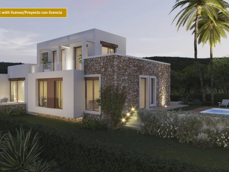 Villa de estilo ibicenco en Valsol, Jávea con vistas al Montgó