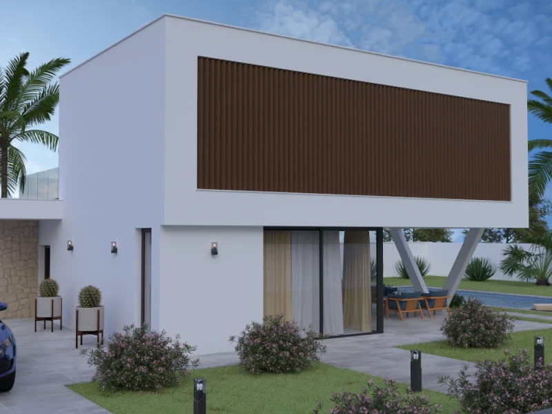 Villa moderna de bajo consumo con vistas al valle en Alcalalí