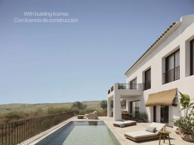 Villa de obra nueva estilo Ibiza en Alcalalí con piscina privada
