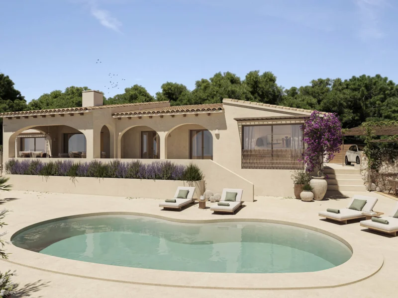 Villa en Benissa, La Fustera con vistas al mar y proyecto de reforma