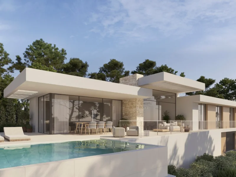 Proyecto de villa moderna en Los Molinos, Benitachell con vistas al mar