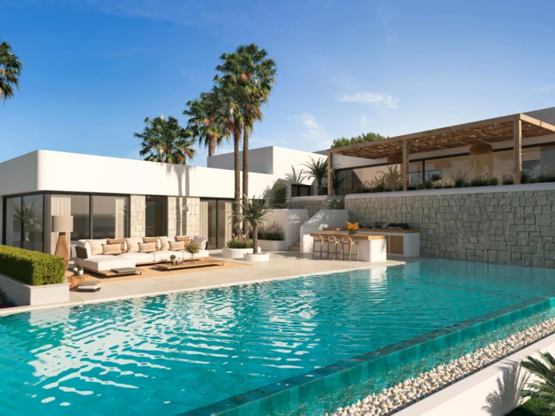 Villa moderna de tres dormitorios con piscina privada en Jávea