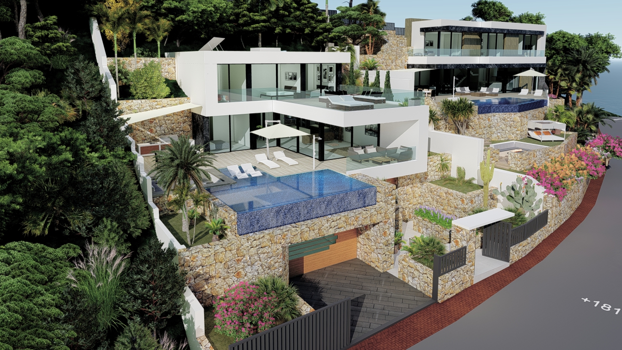 Villa de obra nueva con vistas al mar en Calpe
