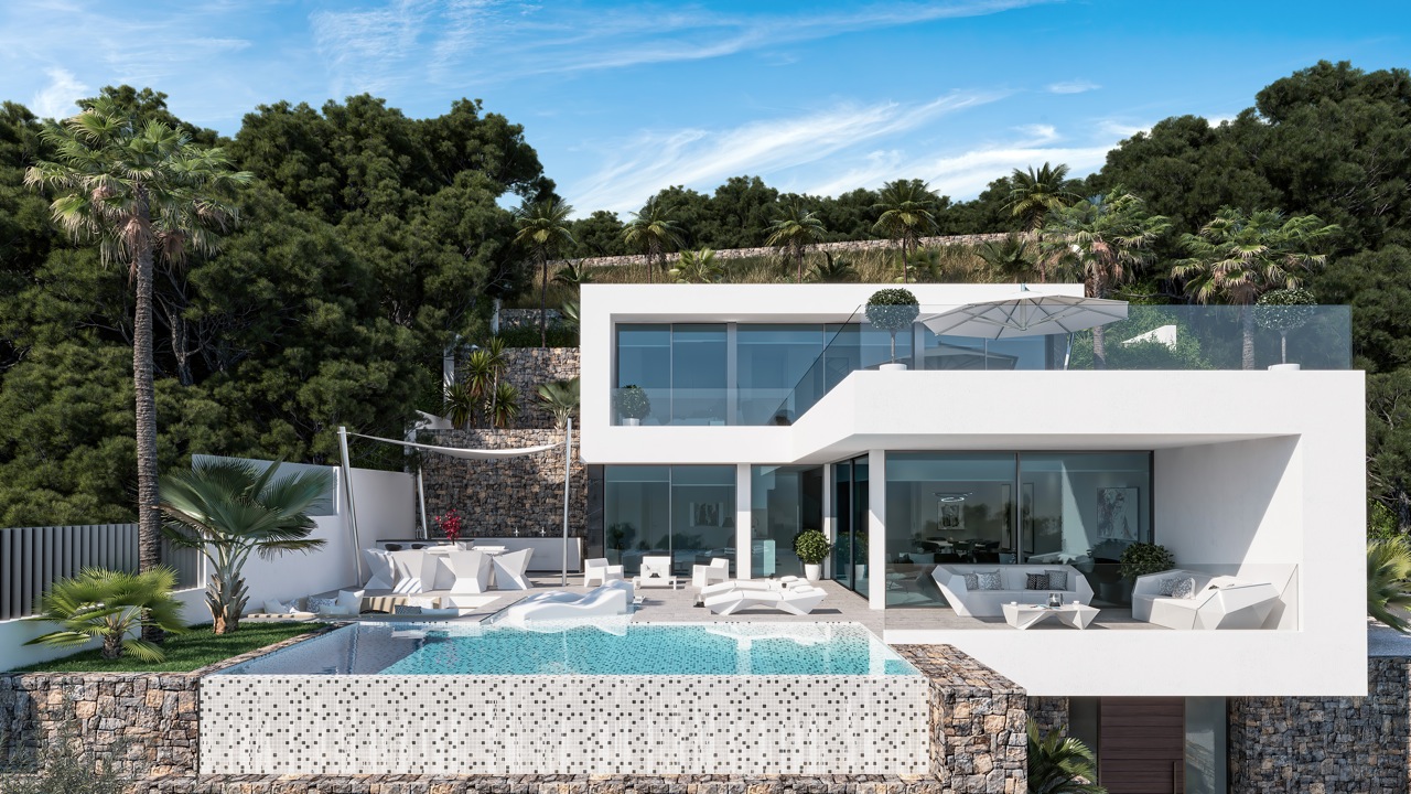 Villa de obra nueva con vistas al mar en Calpe