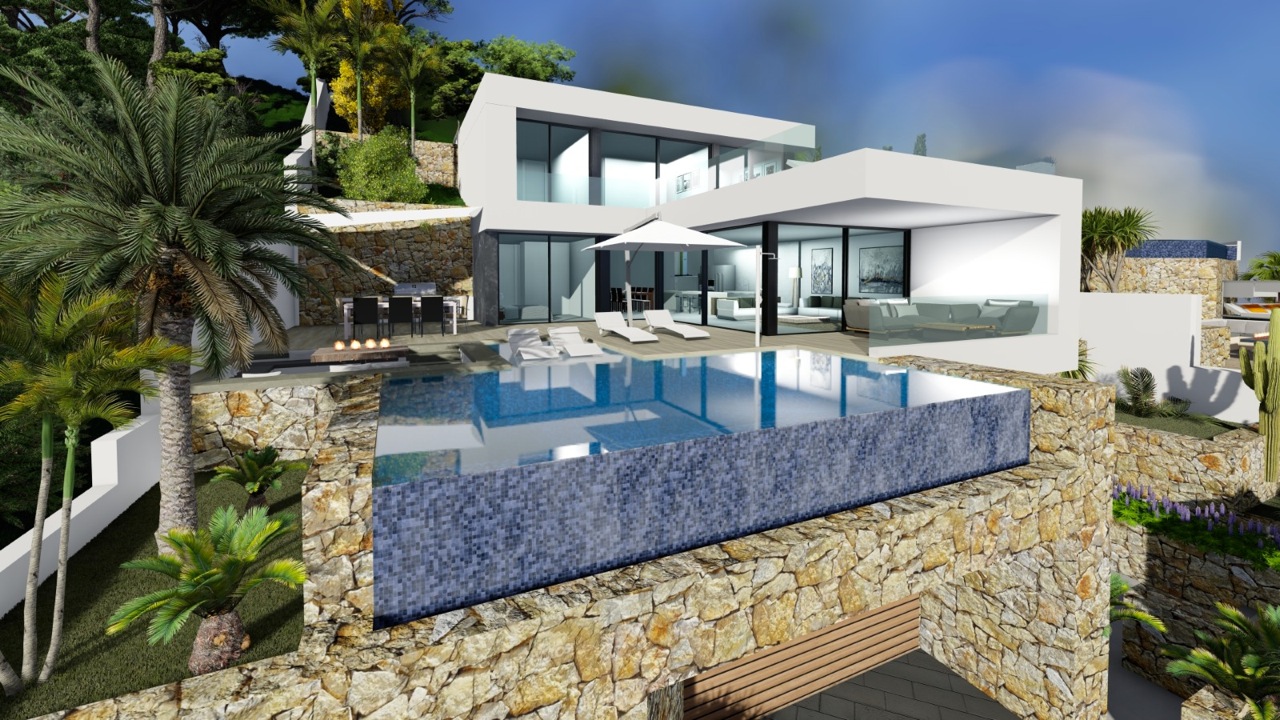 Villa de obra nueva con vistas al mar en Calpe